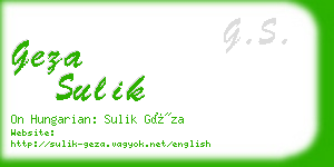 geza sulik business card